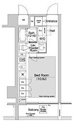 BPRレジデンス渋谷 ワンルームの間取図画像