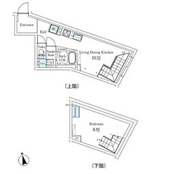 Fika代々木上原 1LDKの間取図画像