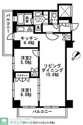 アーバンパーク代官山2 2LDKの間取図画像