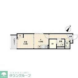 ラクラス三軒茶屋 1Kの間取図画像