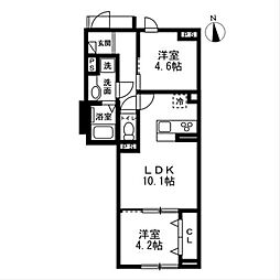 (仮)中野区野方2丁目新築 2LDKの間取図画像