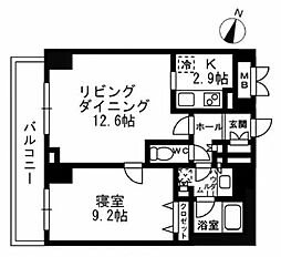 パークフラッツ学芸大学 1LDKの間取図画像