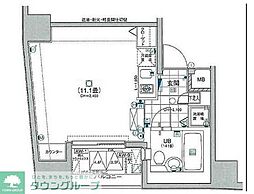 日神デュオステージ笹塚東館 ワンルームの間取図画像