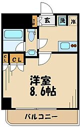 クレイシア世田谷船橋 1Kの間取図画像