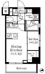 アジールコート桜上水 1DKの間取図画像