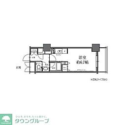 HF駒沢公園レジデンスTOWER ワンルームの間取図画像