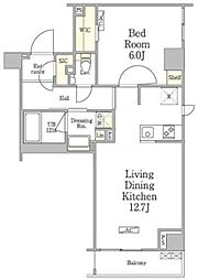 パークペルル池尻 1LDKの間取図画像