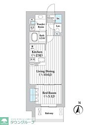 アビティグランデ砧 1LDKの間取図画像