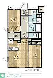 LUMINOUSつつじヶ丘 2LDKの間取図画像
