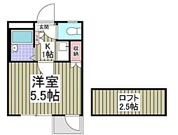 ヴェルメゾン船橋 1Kの間取図画像