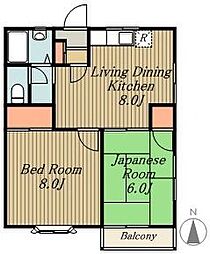 メゾン青葉 2LDKの間取図画像