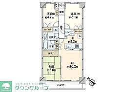 サンヴェール世田谷経堂 3LDKの間取図画像