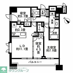 ドレッセ都立大学 3LDKの間取図画像