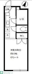 コルシード祐天寺 ワンルームの間取図画像