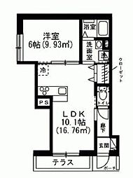 ロクス・センペル 1LDKの間取図画像