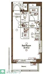CYNTHIAFOUR-D代田橋 ワンルームの間取図画像