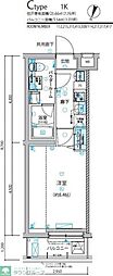 ヴァローレ喜多見 1Kの間取図画像