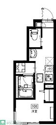 ソルナクレイシア桜新町 ワンルームの間取図画像