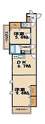 城山 2DKの間取図画像