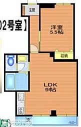 ドミール代々木 1LDKの間取図画像