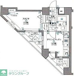 日神デュオステージ笹塚東館 1DKの間取図画像
