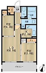 フォレシティ桜新町 2LDKの間取図画像