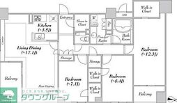 グレンパーク駒場WEST 3LDKの間取図画像