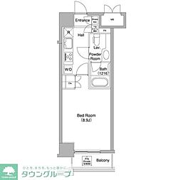 コンフォリア三宿 ワンルームの間取図画像