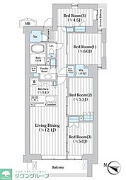 アビティグランデ砧 4LDKの間取図画像