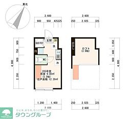 グロワール明大前 IoT 独洗 階段下物置 100有 ワンルームの間取図画像