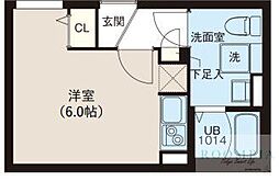 レピュア早稲田レジデンスII 2階ワンルームの間取り
