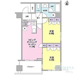Ｋ’ｓ新中野 11階2LDKの間取り