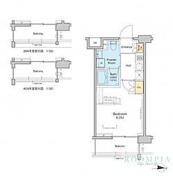 プラウドフラット中野 1Kの間取図画像