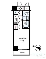 ADESSONAKANO 1Kの間取図画像