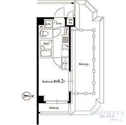 WELT中野上鷺宮 1Kの間取図画像
