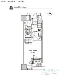 プライムアーバン池袋 1Kの間取図画像