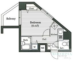 ガラ・シティ高田馬場 1Kの間取図画像