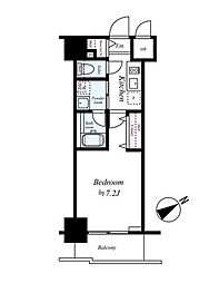 ハーモニーレジデンス東京イーストコア♯004 1Kの間取図画像