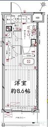 レガリス中野鷺宮 1Kの間取図画像
