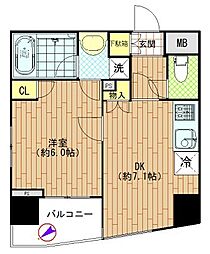 アリーチェ中落合 1DKの間取図画像