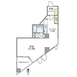 グランメール落合 ワンルームの間取図画像