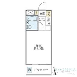 ニューハイム早稲田 1Kの間取図画像