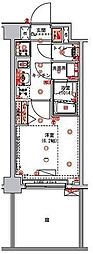 ハーモニーレジデンス東京ウエスト 1Kの間取図画像