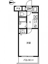 スカイコート都立家政EAST 1Kの間取図画像