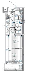 PREMIUMCUBE中野 2Kの間取図画像