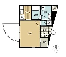 プラザ中落合 1Kの間取図画像