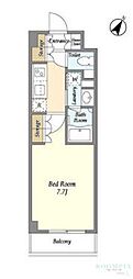 バウスステージ高田馬場 1Kの間取図画像