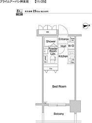 プライムアーバン神楽坂 ワンルームの間取図画像