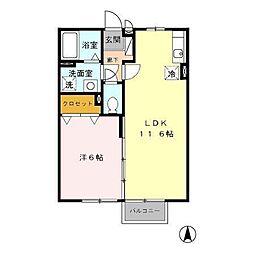 ワン・ウィル1 1LDKの間取図画像