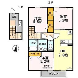 コンフォートハウス大和B 3DKの間取図画像